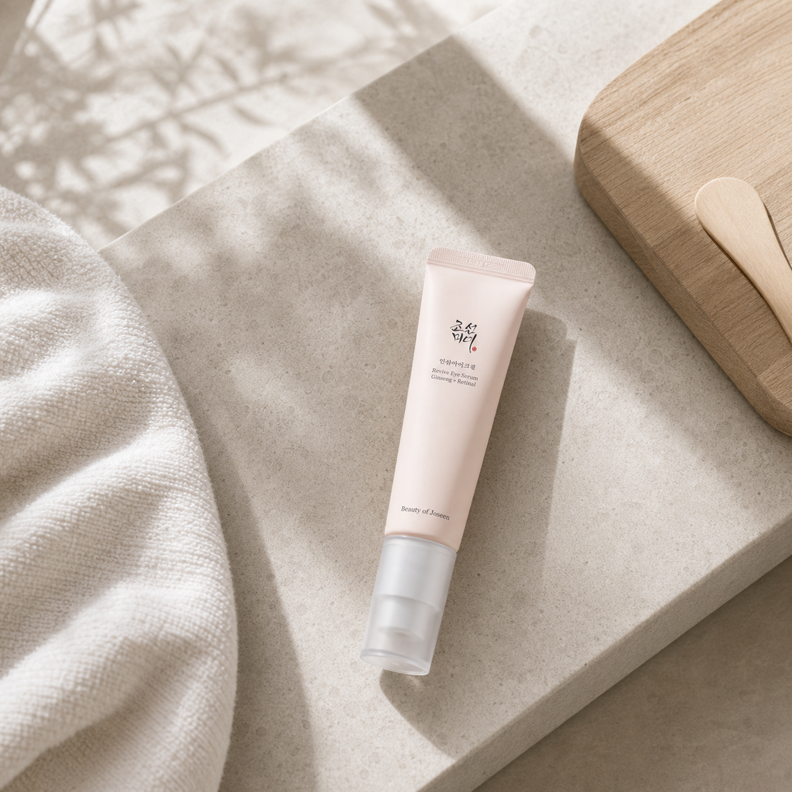 Beauty of Joseon Revive Eye Serum in a premium Nordic skincare routine still life