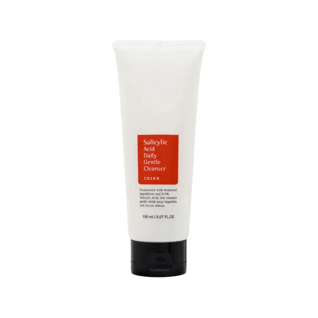 COSRX salicylic acid gentle cleanser tube 150ml for acne-prone skin and oil control.