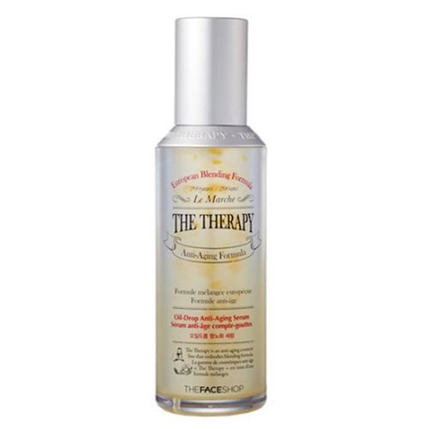 Thefaceshop The Therapy Oil-Drop Anti-Aging Serum 45ml — amber dropper bottle on neutral background