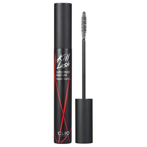 CLIO Kill Lash Superproof Mascara 7g — close-up of curved brush wand against white background