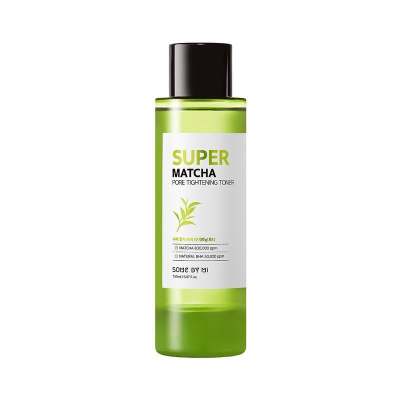 SomeByMi Super Matcha Pore Tightening Toner 150ml — green bottle with shake-before-use label