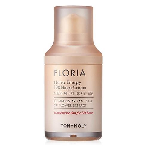 TONYMOLY Floria Nutra Energy 100 Hours Cream 50ml — gold and white jar on clean background, front of jar