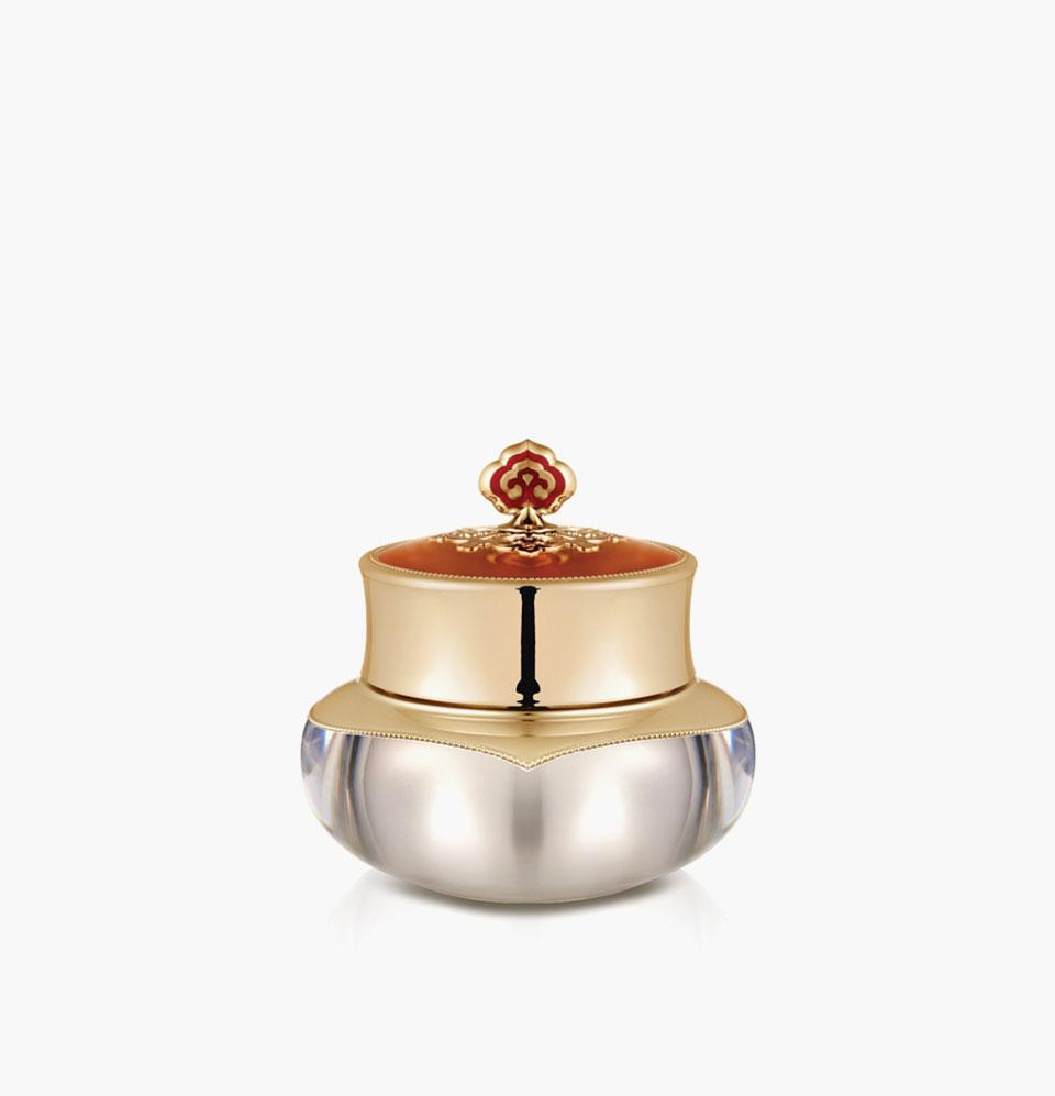 TheHistoryOfWhoo Cheongidan Radiant Regenerating Eye Cream 25ml — ornate gold jar with lid off