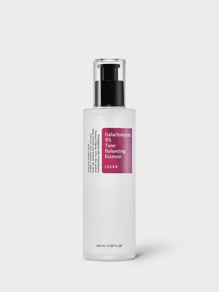 COSRX Galactomyces 95 Tone Balancing Essence 100ml — clear glass-look bottle with white cap