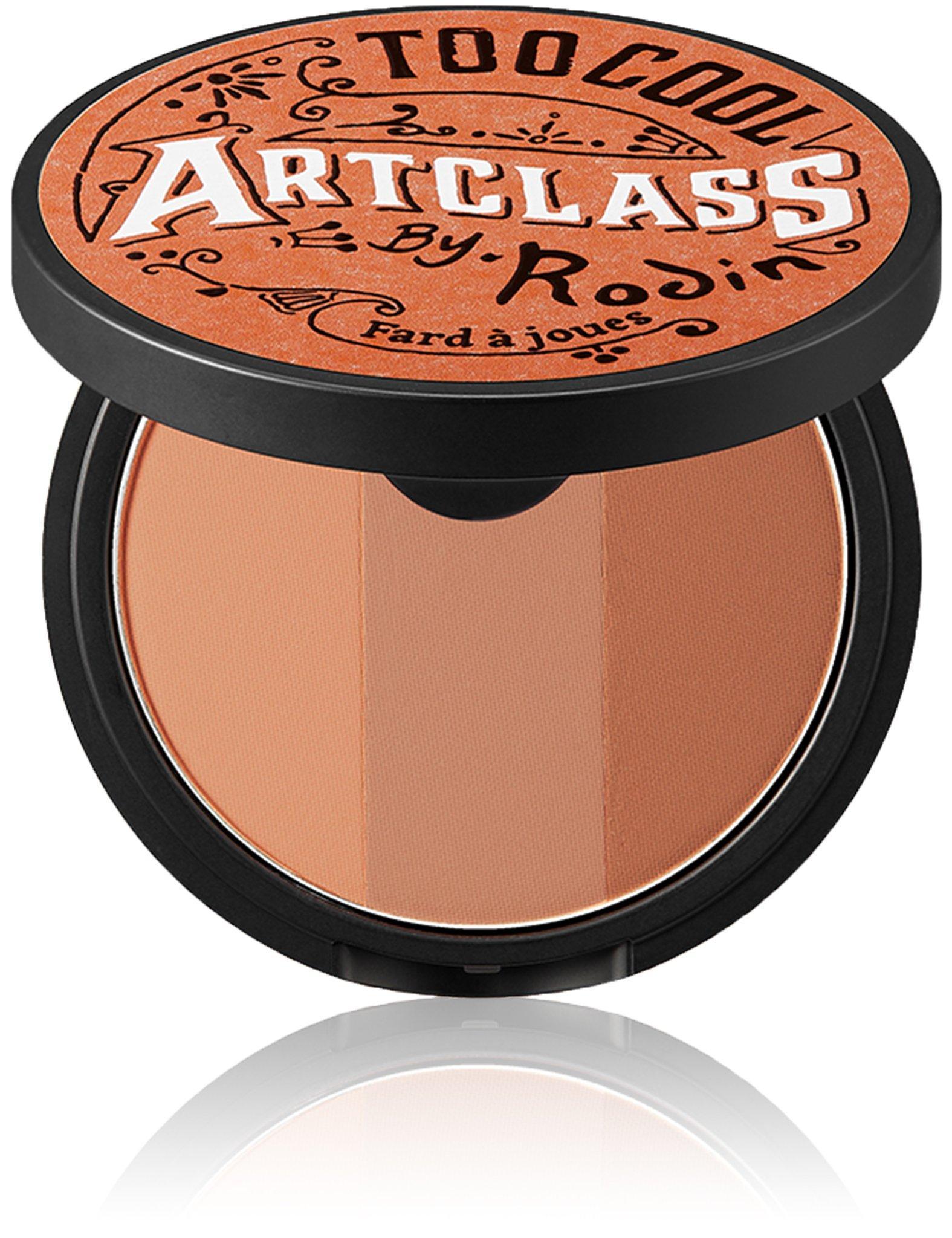 TooCoolForSchool Artclass By Rodin Blusher De Ginger Orange 9.5g — open compact showing three ginger-orange shade blocks