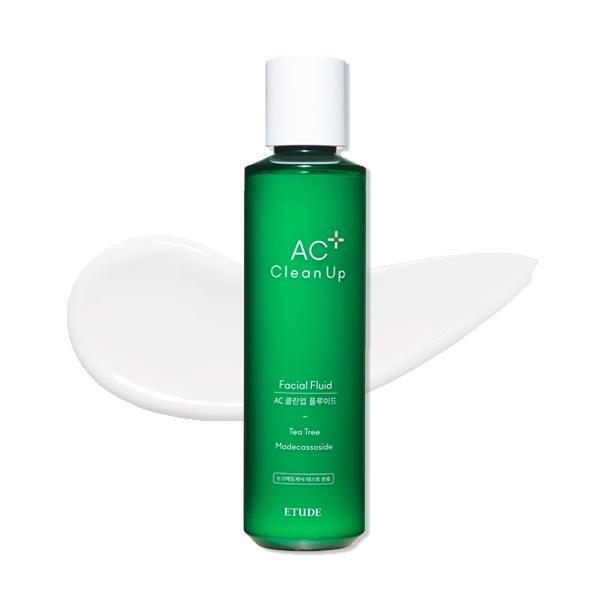 EtudeHouse AC Clean Up Facial Fluid 180ml — white pump bottle