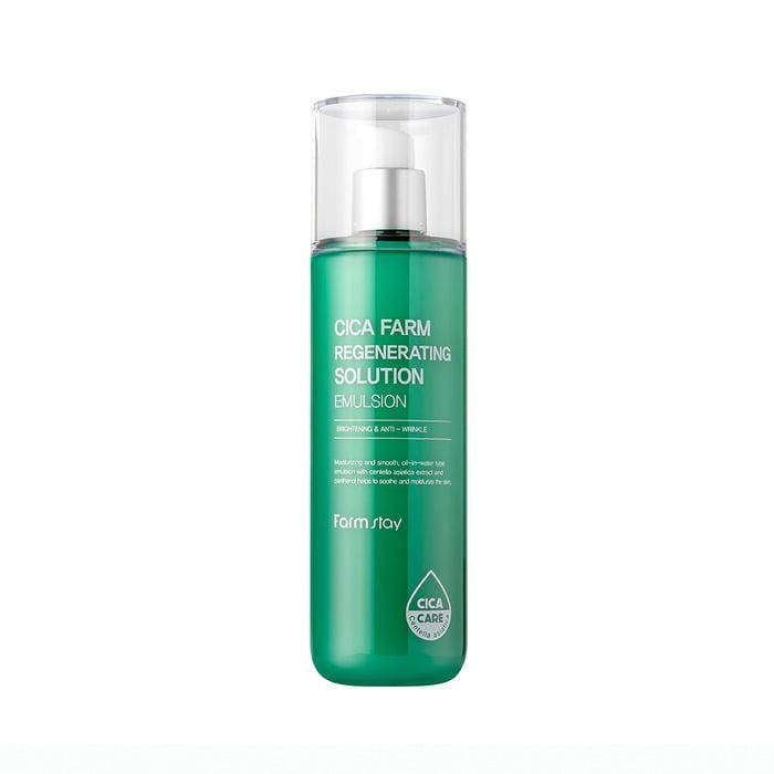 Farmstay Cica Farm Regenerating Solution Emulsion 200ml — pump bottle with cica green label