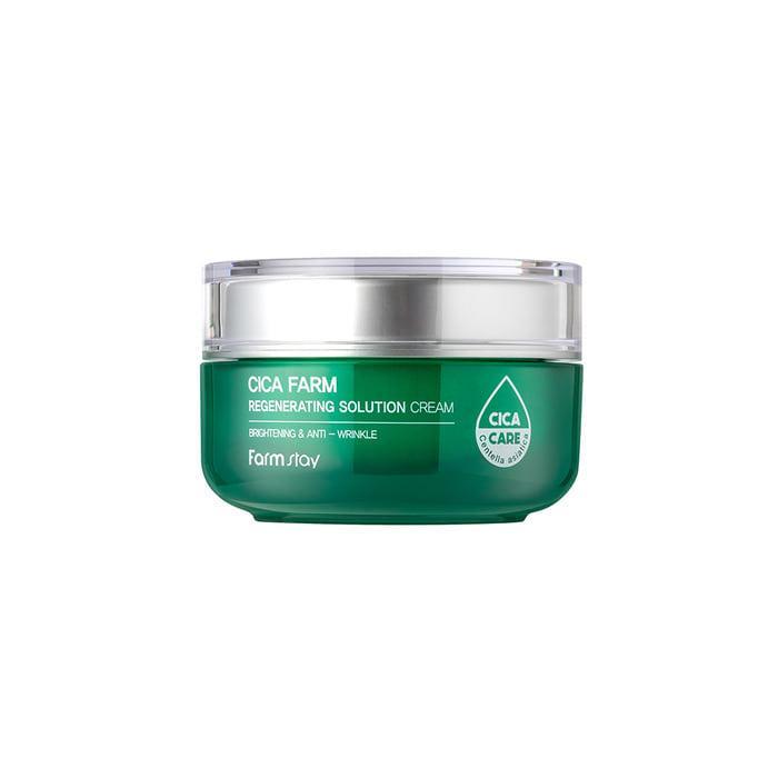 Farmstay Cica Farm Regenerating Solution Cream 50ml — white jar with green cica label
