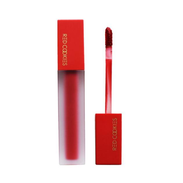 RedCookies Brownie Velvet Lip Tint 4g — multiple shade lineup on marble surface