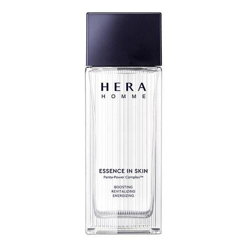 Hera Homme Essence In Skin 125ml — dark glass bottle with sleek cap on grey backdrop