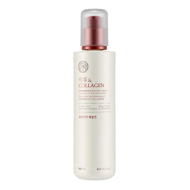 Thefaceshop Pomegranate Collagen Lifting Emulsion 140ml — front of bottle on white background