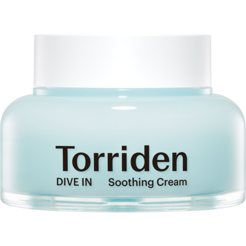 Torriden DIVE-IN Hyaluronic Acid Soothing Cream 100ml — white jar with blue label on clean background