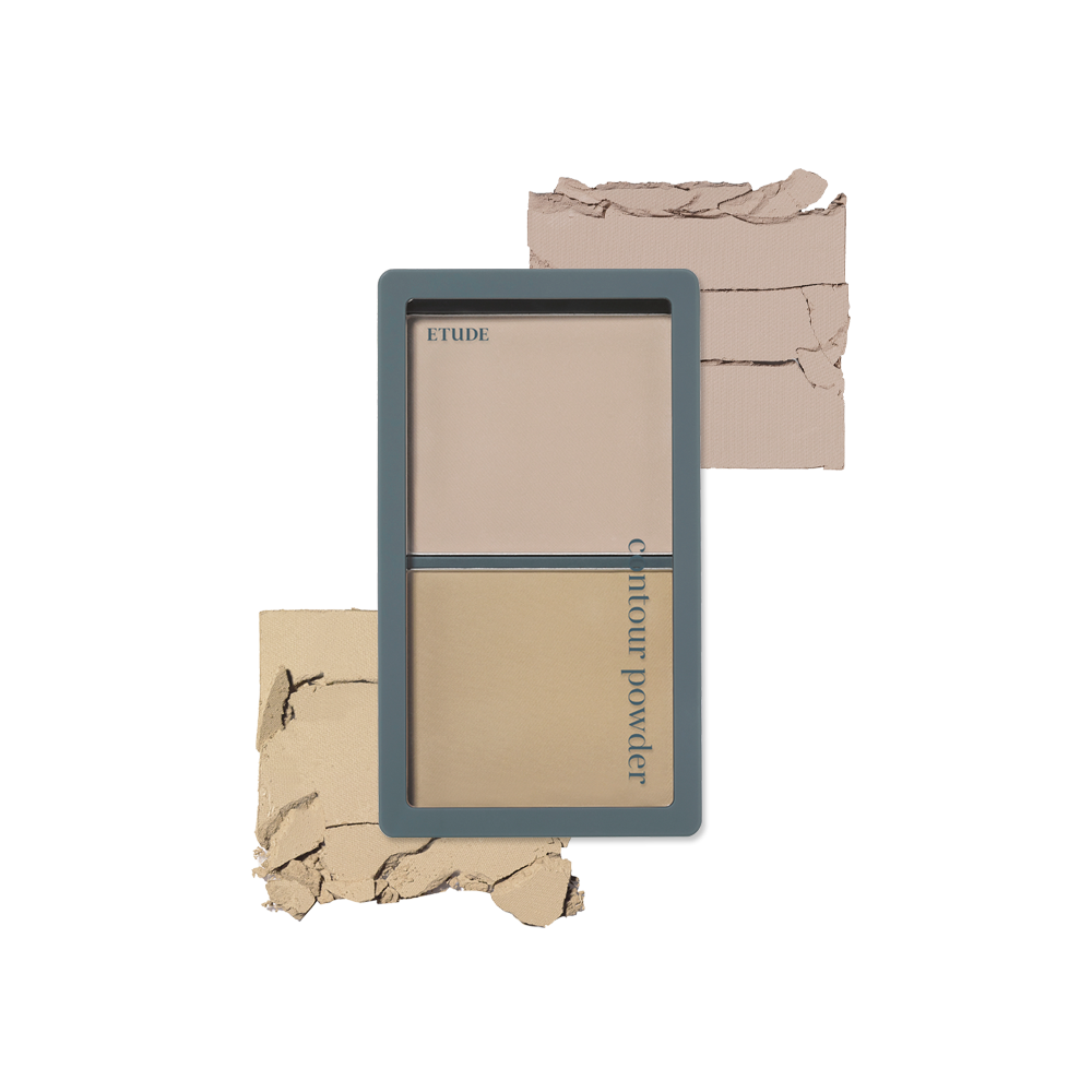 Etudehouse Contour Powder 10g Illuminator — open compact showing shimmer shades
