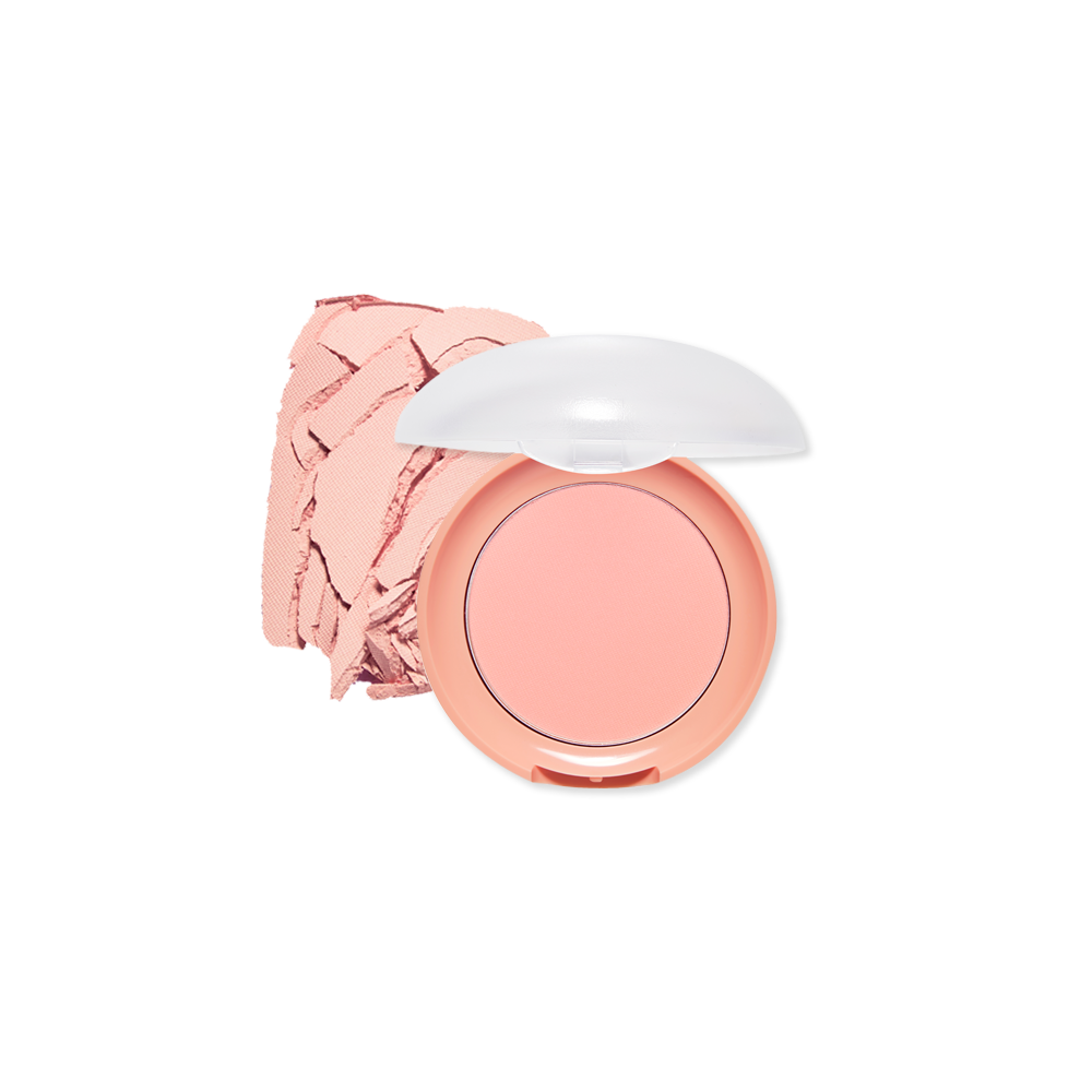 Etudehouse Lovely Cookie Blusher 4g OR201 Apricot Peach Mousse — compact with cushion puff