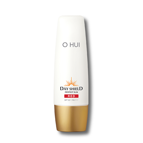 Ohui Day Shield Perfect Sun Red SPF50+ PA++++ 50ml — red tube on neutral background