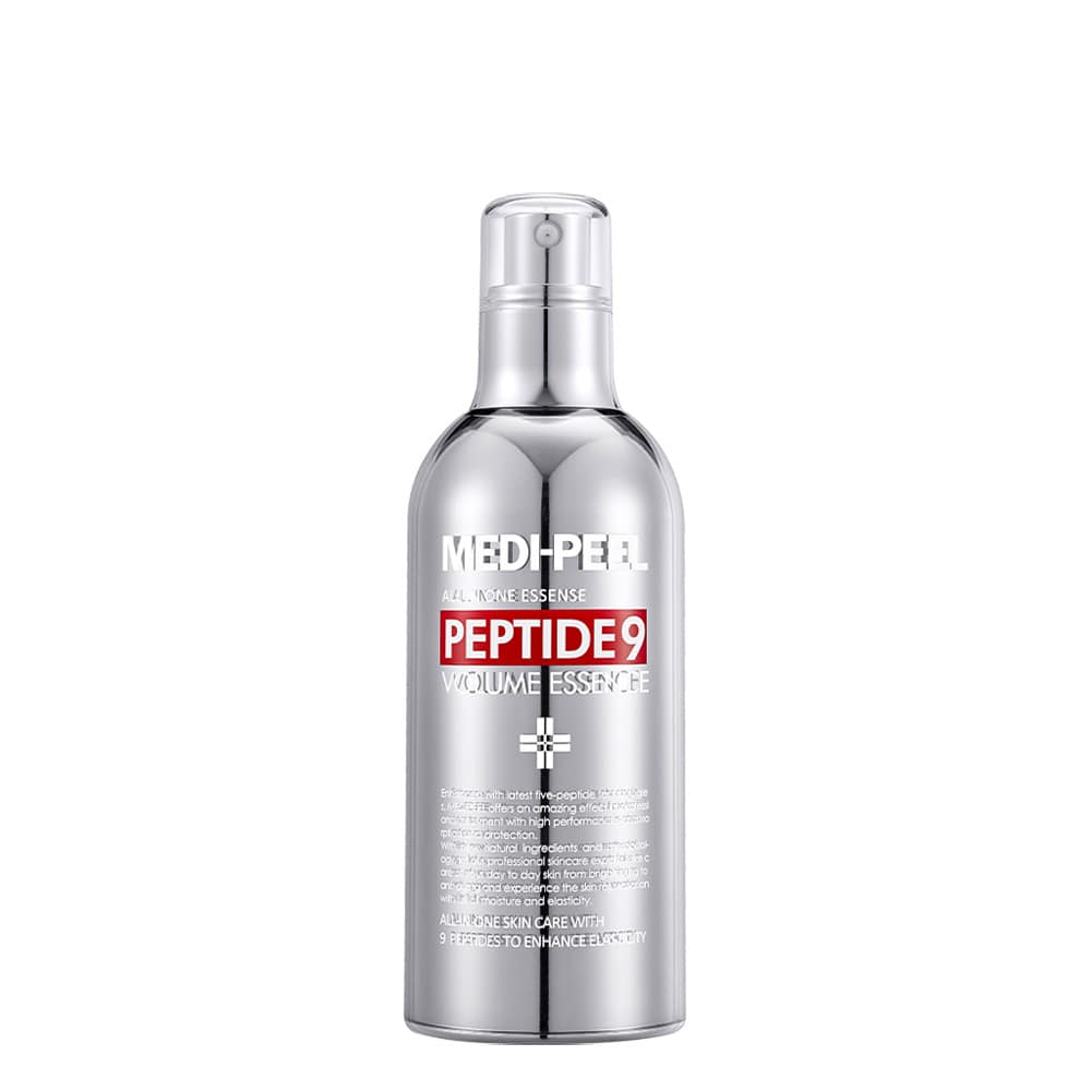 Medi-Peel Peptide 9 Volume All In One Essence 100ml — white pump bottle with gold label, front view