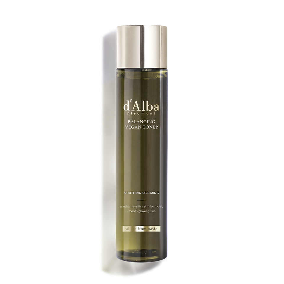 d'Alba Mild Skin Balancing Vegan Toner 150ml — clear bottle with pale label, upright