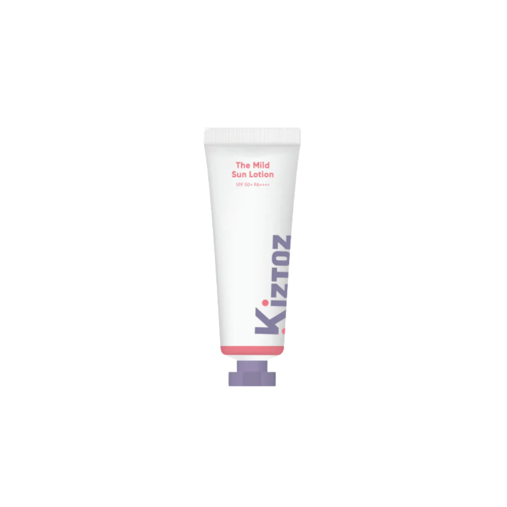 KIZTOZ The Mild Sun Lotion 30ml — front of white lotion bottle on clean background