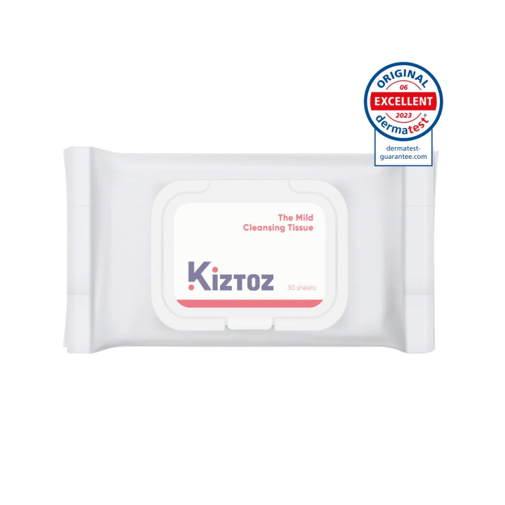 KIZTOZ The Mild Cleansing Tissue 30 sheets — pack of embossed cleansing wipes for kids