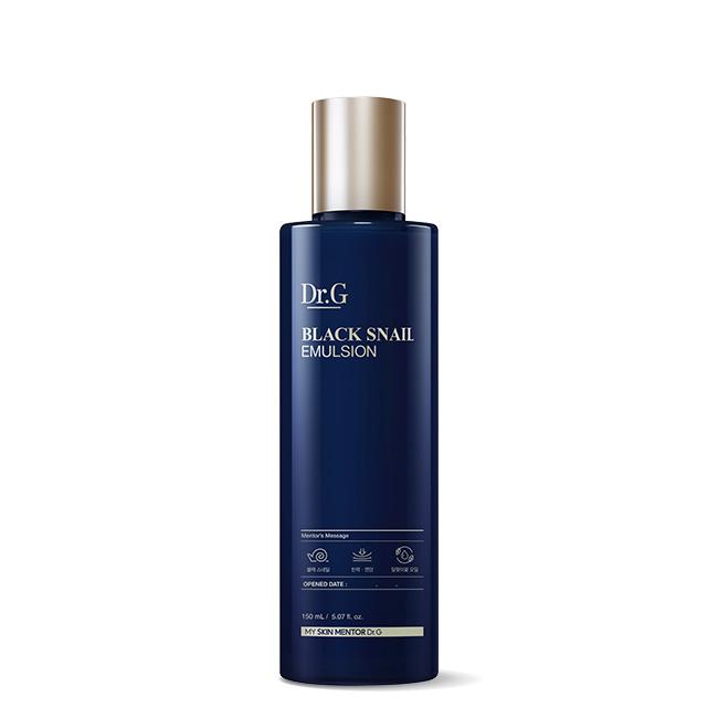Dr.G Black Snail Emulsion 150ml — dark pump bottle with snail label on light surface