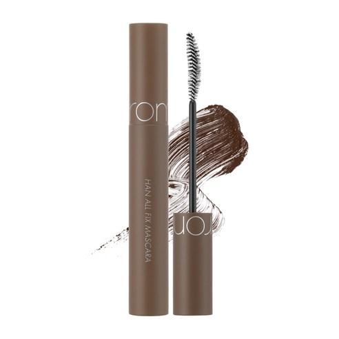 ROMAND Han All Fix Mascara — before and after lash comparison showing length and definition