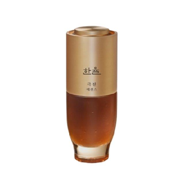 Hanyul Geuk Jin Essence 60ml — golden pump bottle with script lettering, front view
