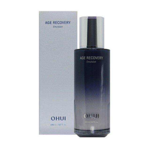 OHui Age Recovery Emulsion 140ml — white pump bottle with gold accents, front label