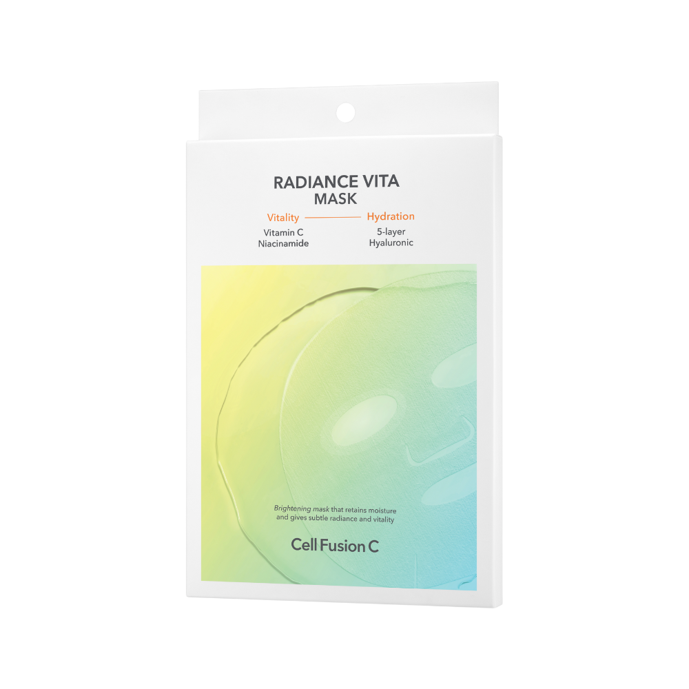 CellFusionC Radiance Vita Masks 5 sheets — flat pouch with product label on white background