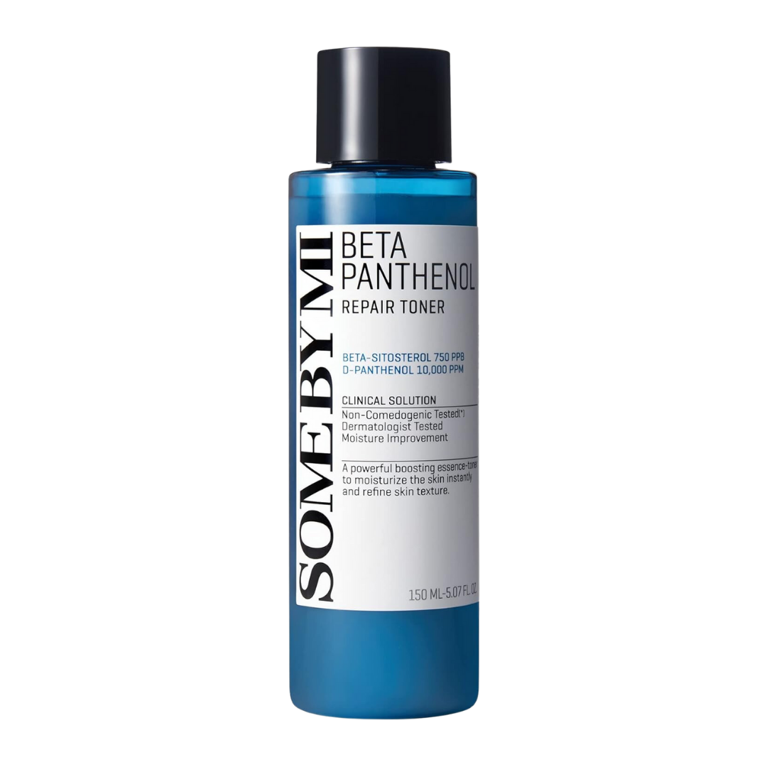 SomeByMi Beta Panthenol Repair Toner 150ml — white pump bottle with blue accent on light background