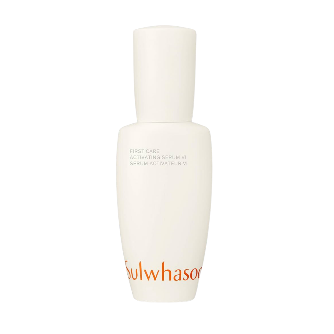 Sulwhasoo First Care Activating Serum VI 60ml — frosted glass bottle with red ginseng-inspired label on white background