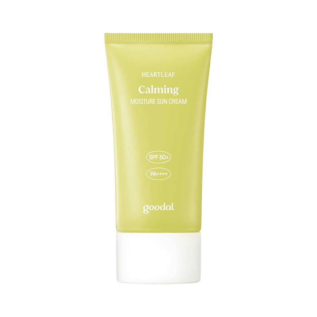 Goodal Houttuynia Cordata Calming Moisture Sun Cream 50ml — green pump tube on white background