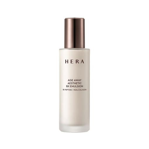 Hera Age Away Aesthetic BX Emulsion 120ml — sleek dark bottle with pump on minimal studio background
