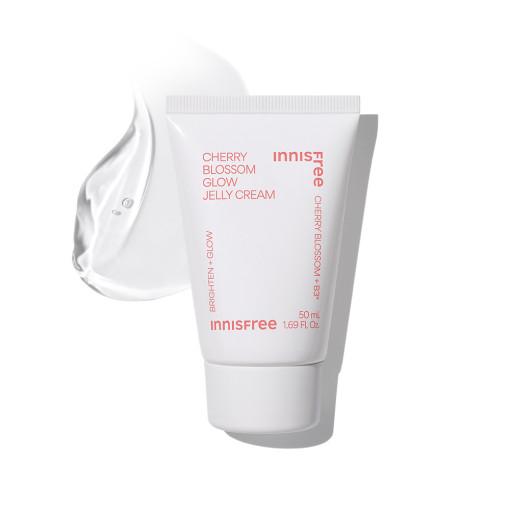 Innisfree Dewy Glow Jelly Cream Jeju Cherry Blossom 50ml — jar with clear lid, front view