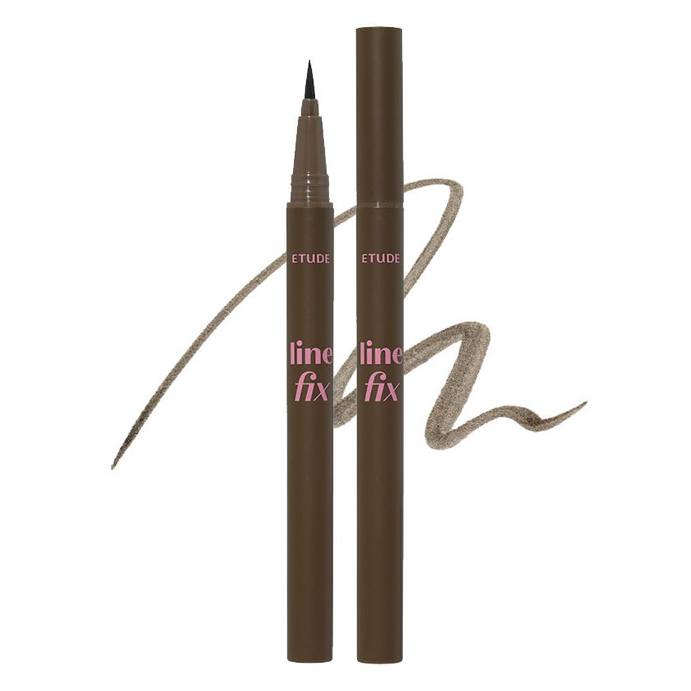EtudeHouse Line Fix Brush Eye Liner 0.5g Brown — single brush liner against white background