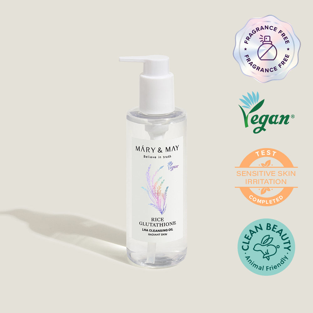 Mary&May Rice Glutathione LHA Cleansing Oil 200ml — pump bottle front view