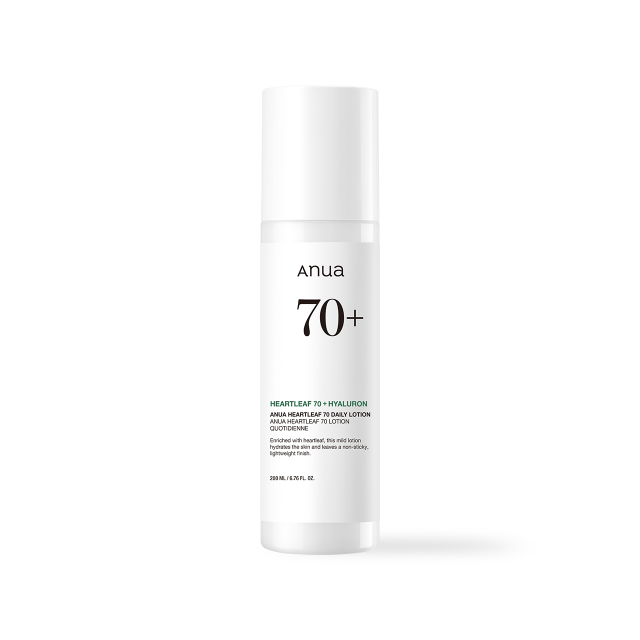 Anua Heartleaf 70% Daily Lotion 200ml — white pump bottle with minimal label on white background