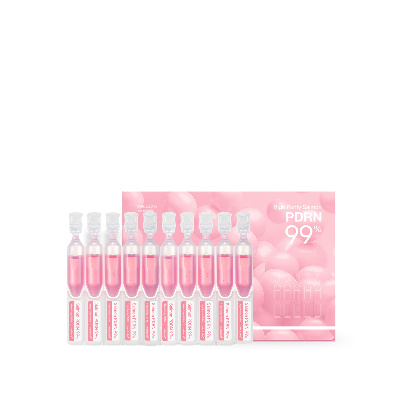 Medicube PDRN Pink One Day Serum Set — ten individual 1.5ml pink vials in clear packaging