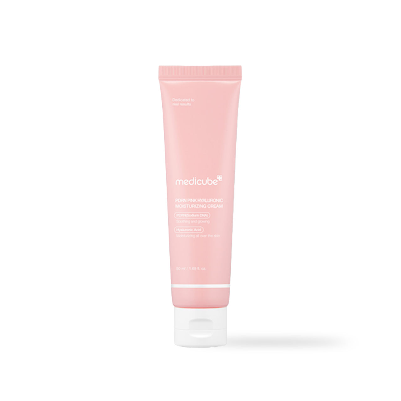 Medicube PDRN Pink Hyaluronic Moisturizing Cream 50ml — pink jar with silver lid on pastel surface