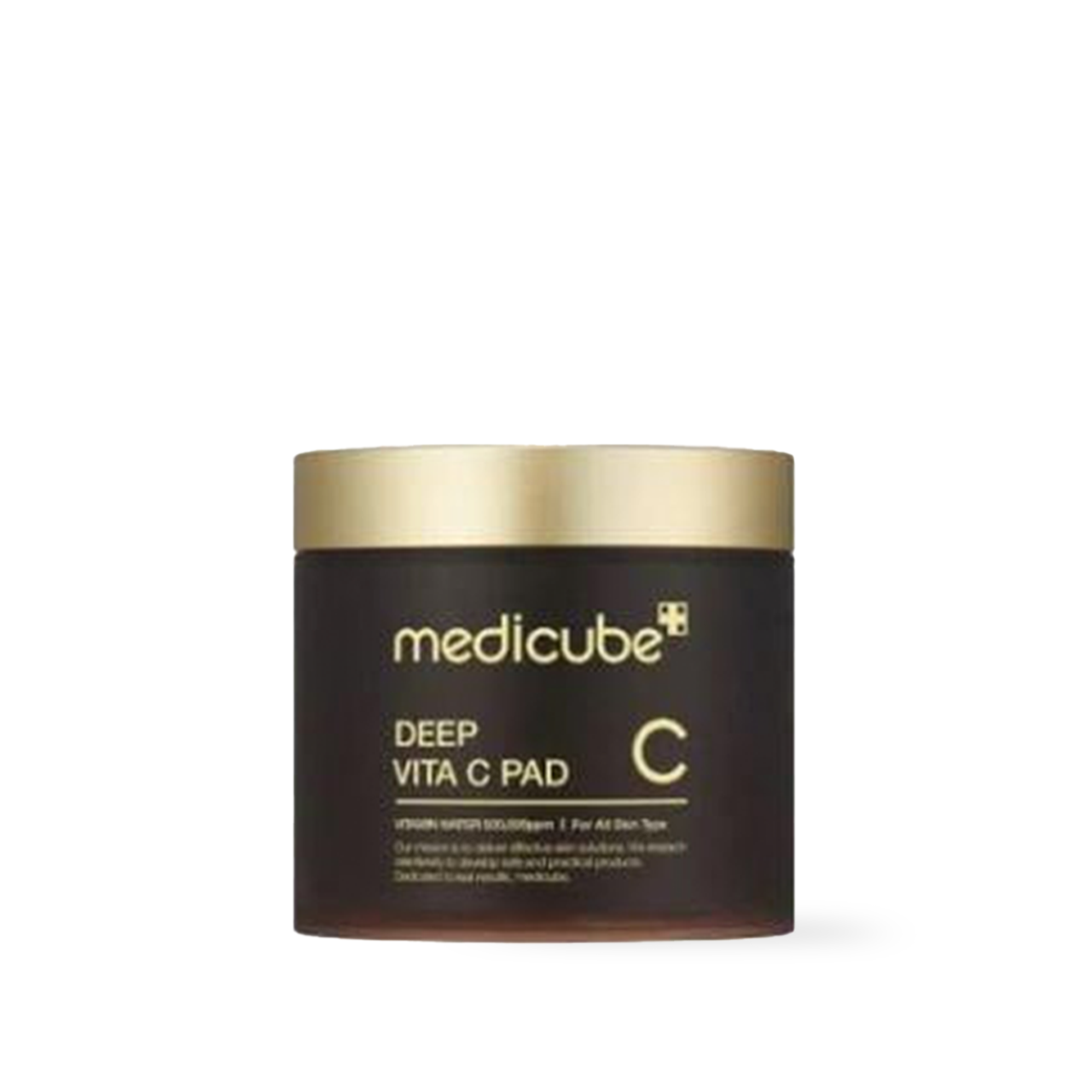 Medicube Deep Vita C Pad 150g — orange jar of toner pads with embossed pad visible on top