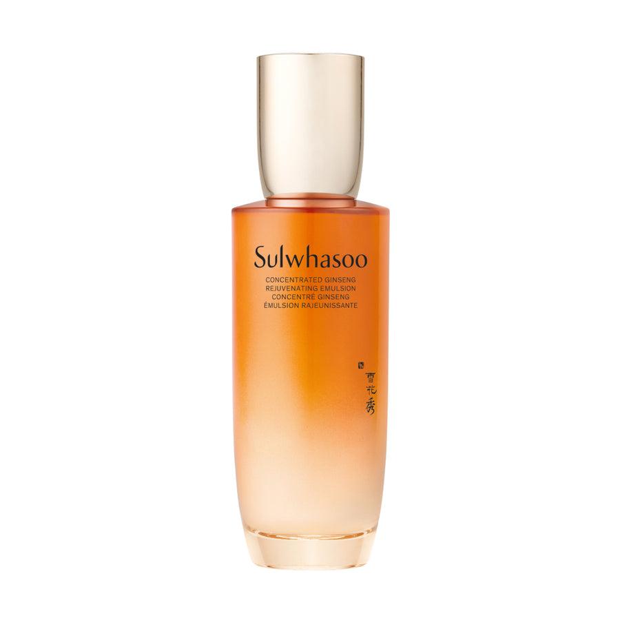 Sulwhasoo Concentrated Ginseng Rejuvenating Emulsion EX 125ml — elegant gold-tone bottle side view
