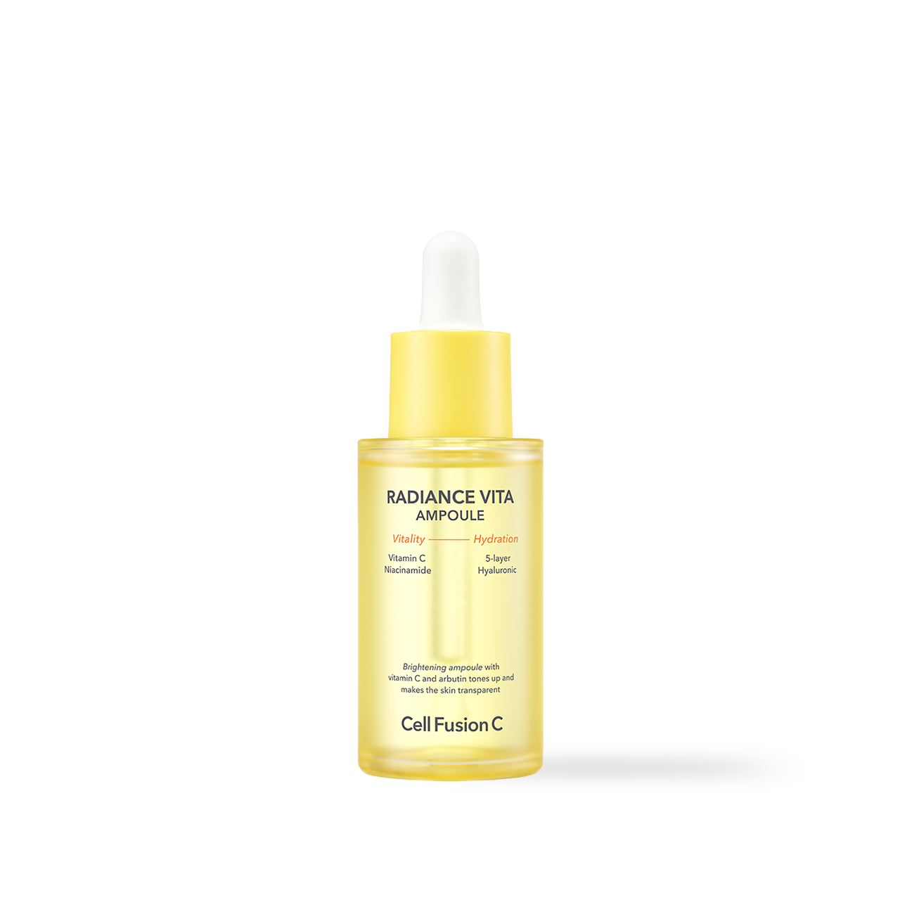 CellFusionC Radiance Vita Ampoule 30ml — dropper bottle with gold cap against white background