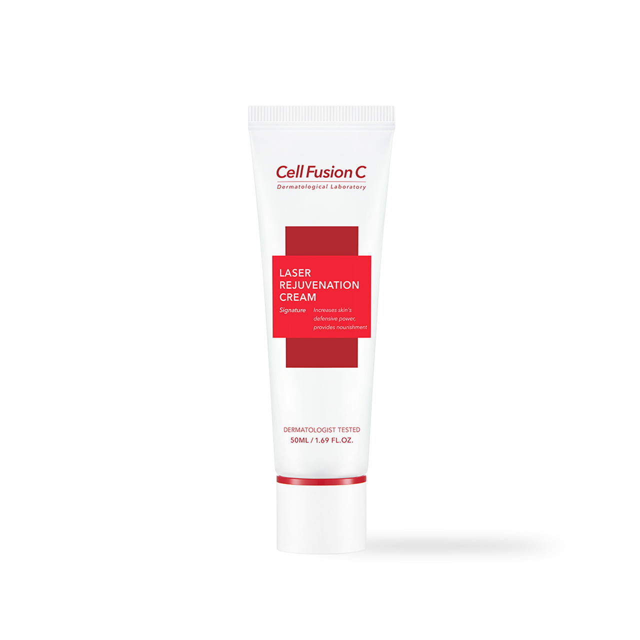 CellFusionC Laser Rejuvenation Cream 50ml — white jar with green label and matching lid on clean white background