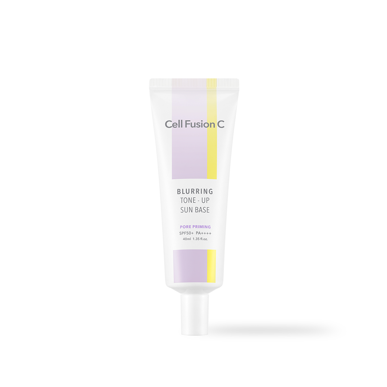 CellFusionC Blurring Tone-Up Sun Base SPF50+ 40ml — pastel tube with semi-translucent blurring cap on white background