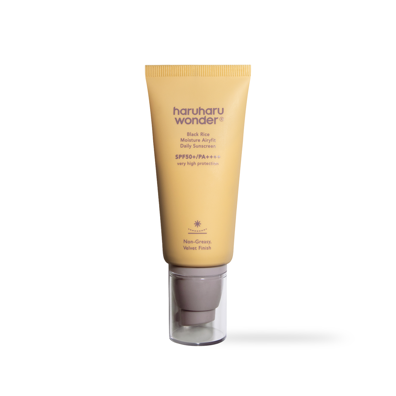 haruharuwonder Black Rice Moisture Airyfit Sunscreen SPF50+ 50ml — white tube on clean background, front view