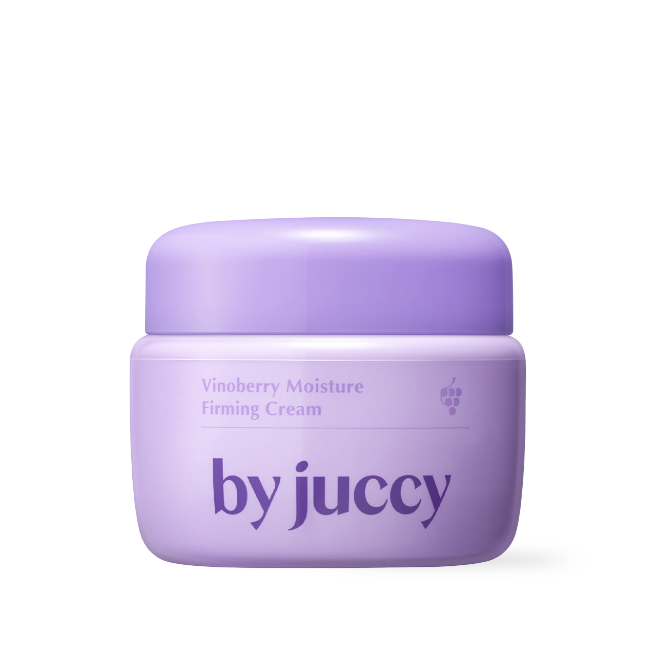 By Juccy Vinoberry Moisture Firming Cream 55ml — glass-finish cream jar with violet label on white