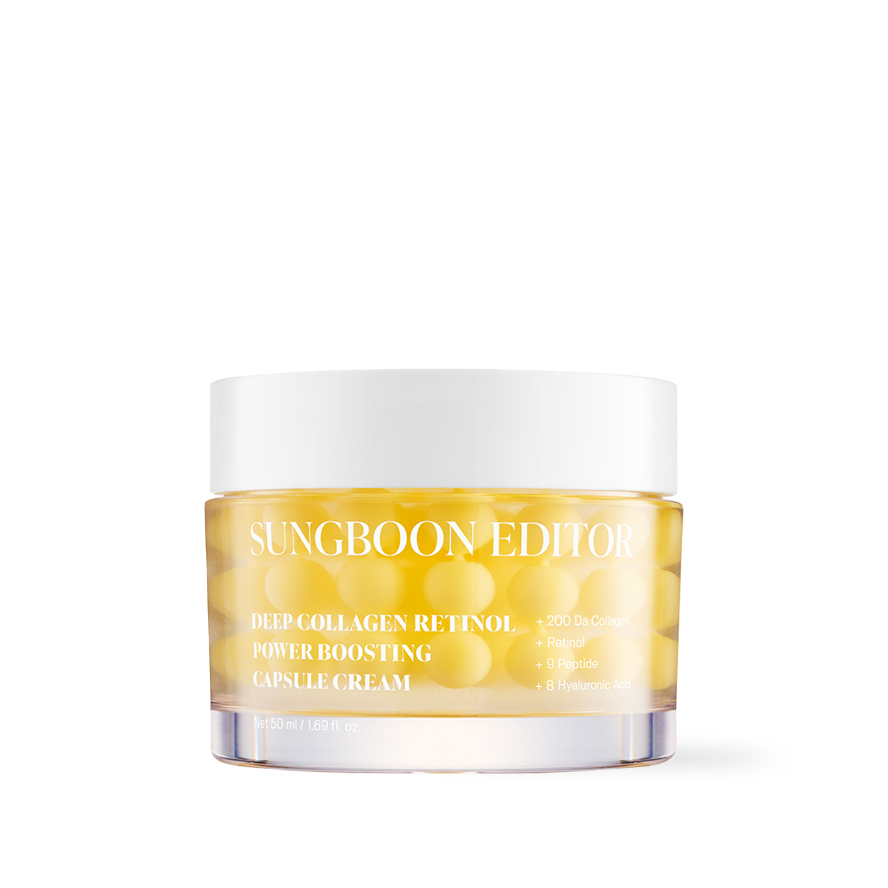 SUNGBOON EDITOR Deep Collagen Retinol Capsule Cream 50ml — jar with white cap on white background