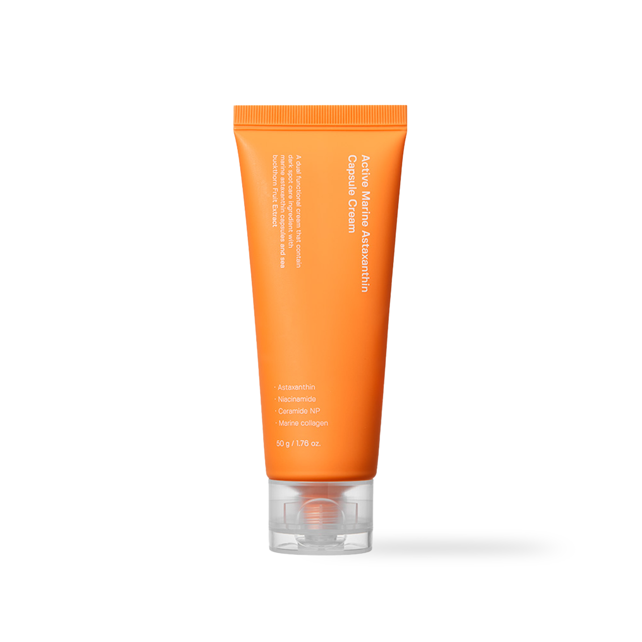 SUNGBOON EDITOR Active Marine Astaxanthin Capsule Cream 50g — orange capsule jar on white surface