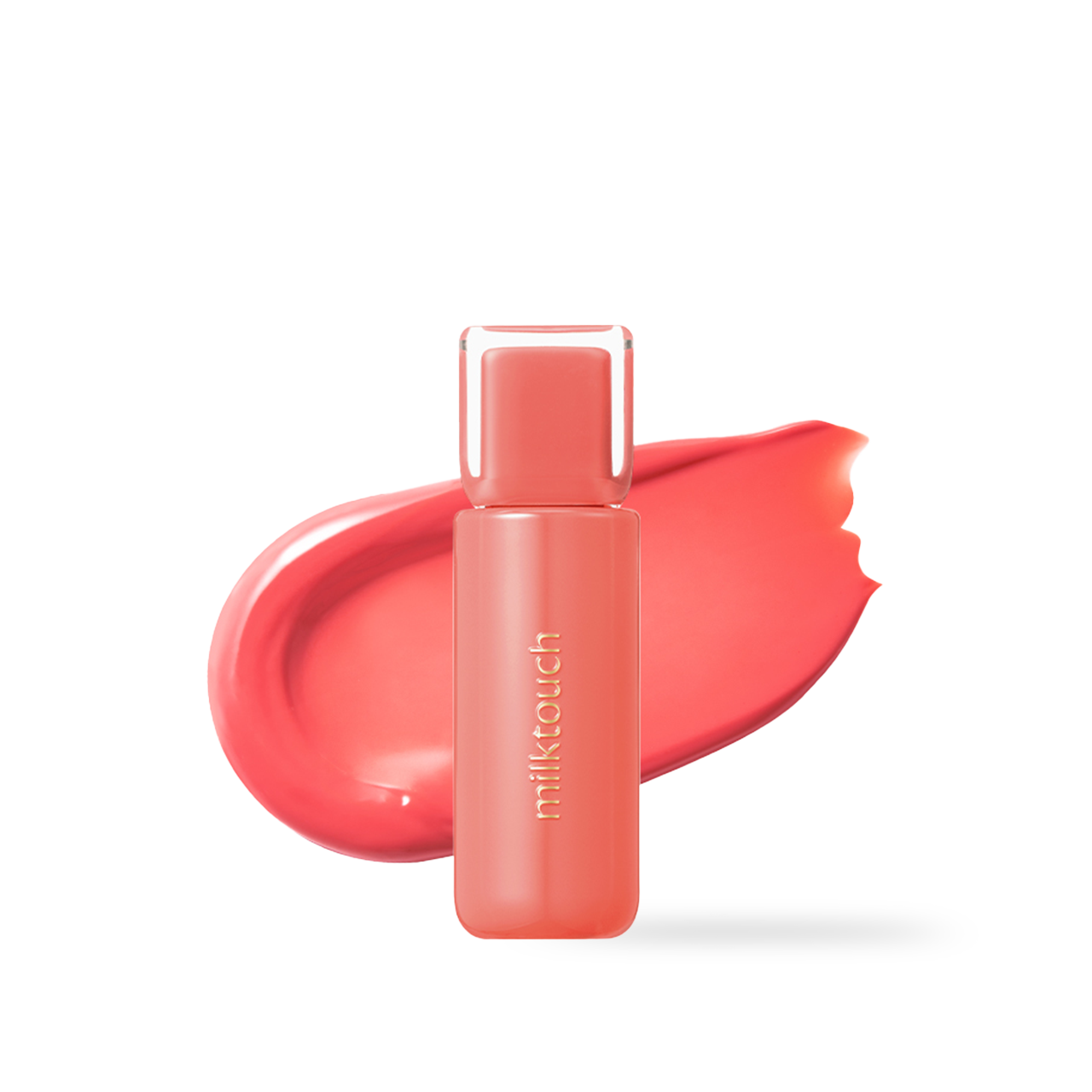 milktouch Jelly Fit Tinted Glow Tint 4g #02 Peach on Top — tube with doe-foot applicator on white background