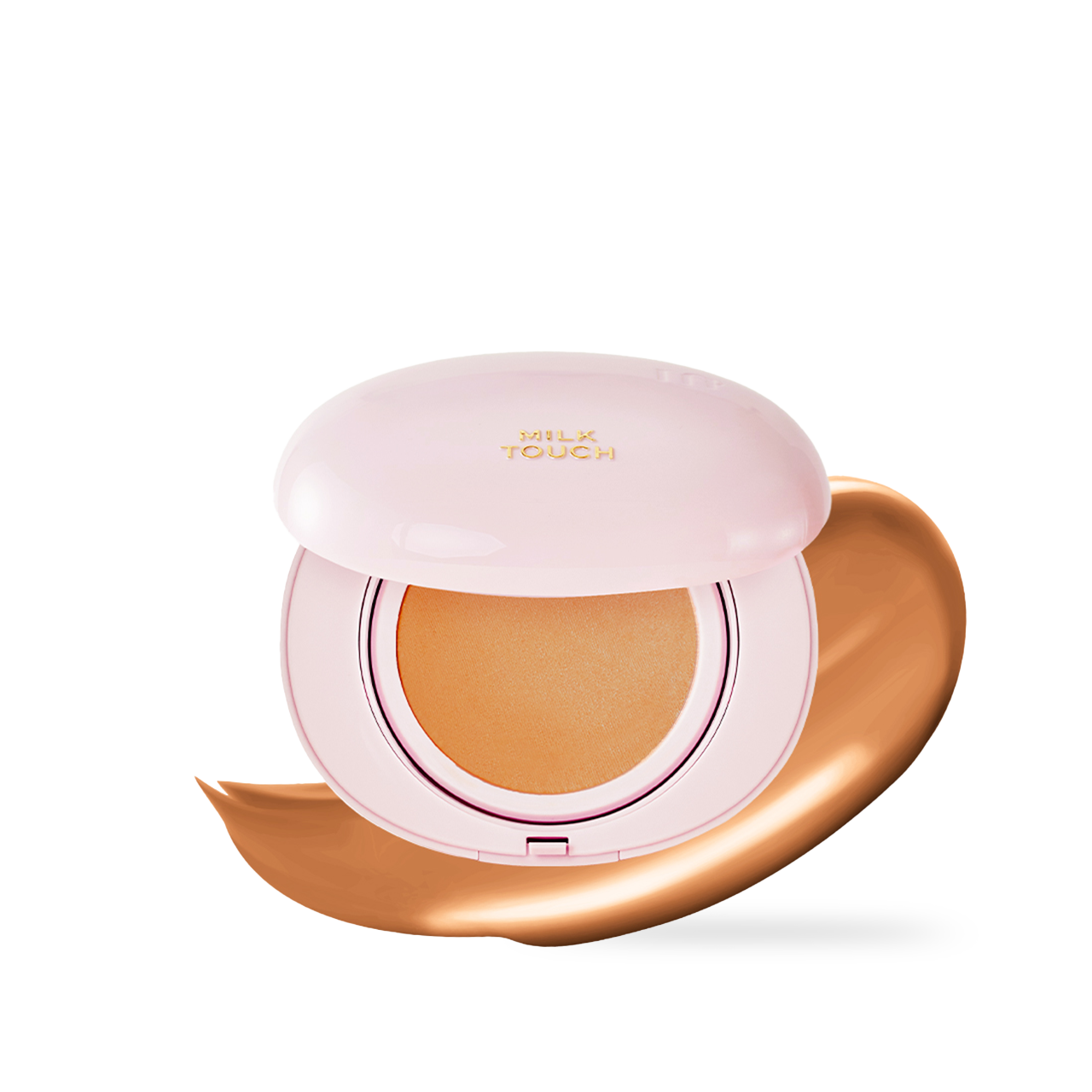 milktouch Milky Glow Cushion #30C Toffee 15g — compact cushion case with open lid showing puff