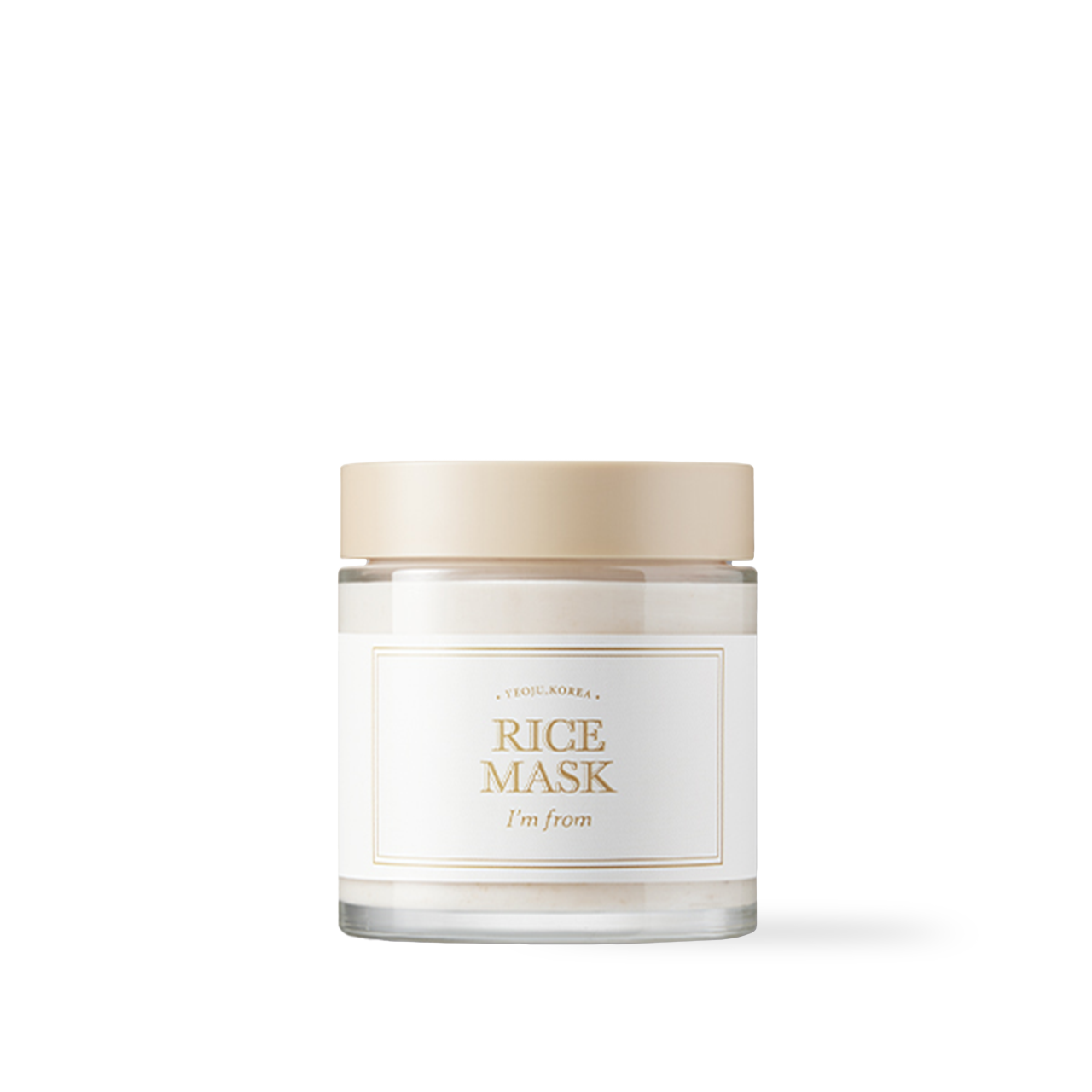 ImFrom Rice Mask 110g — white jar with rice grain motif on lid and label